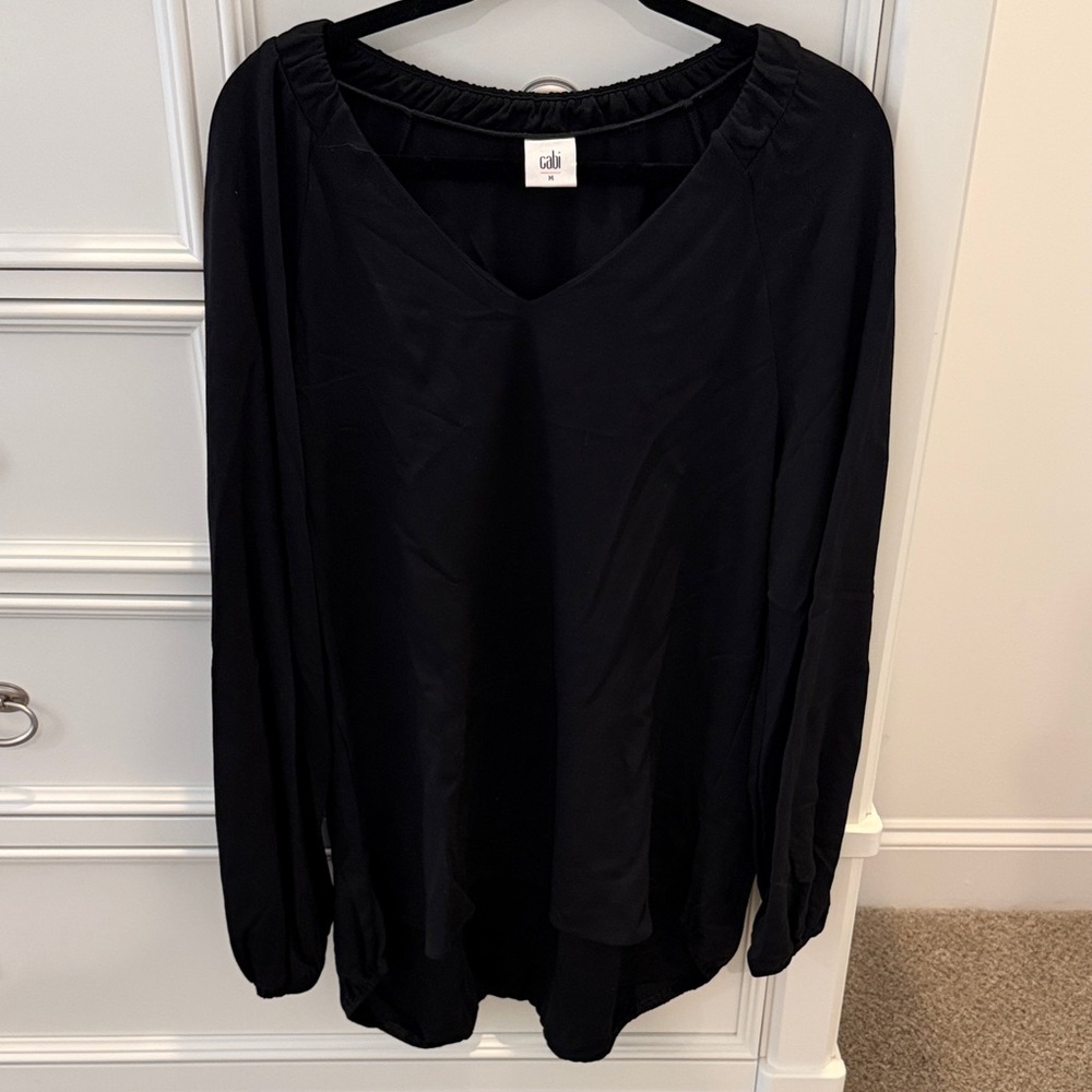 CAbi Elegant Black Blouse